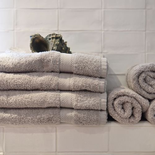 Serviette de Bain en Coton Gris perle