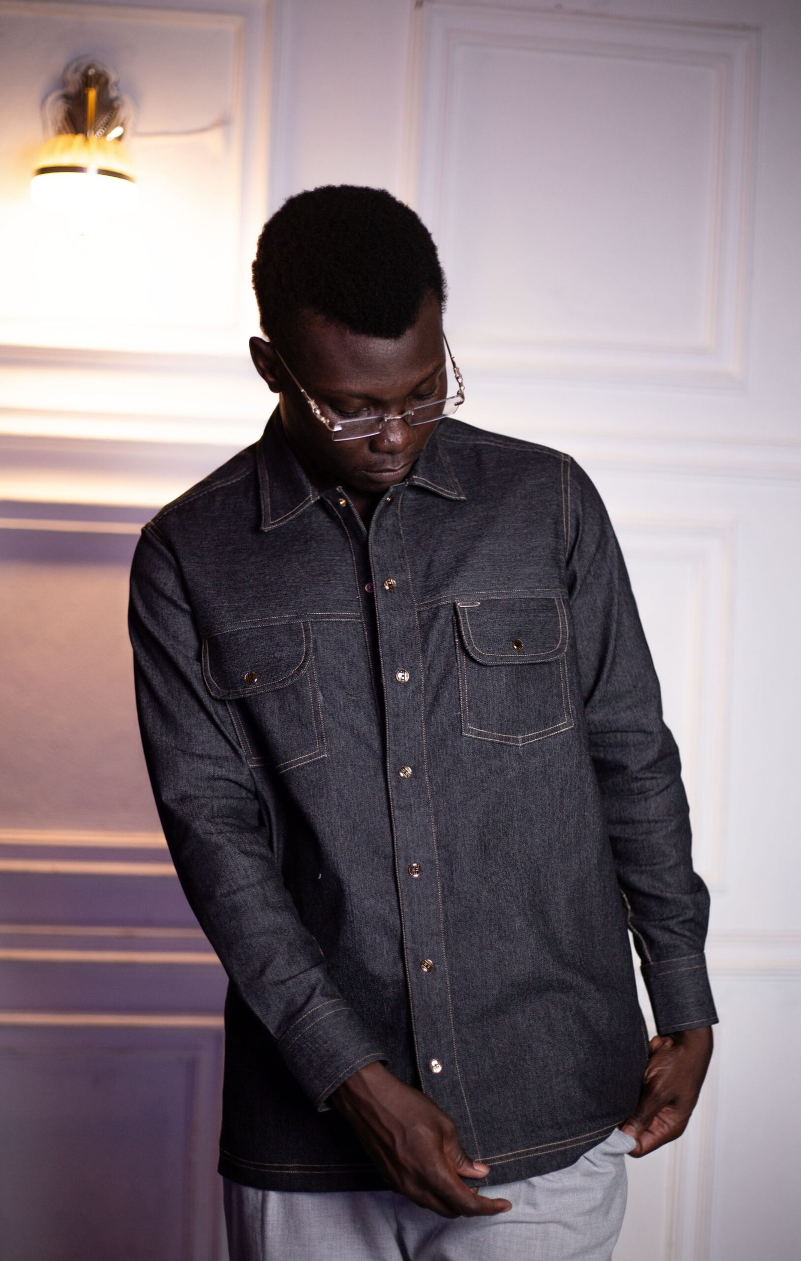 Veste Surchemise homme en denim brut